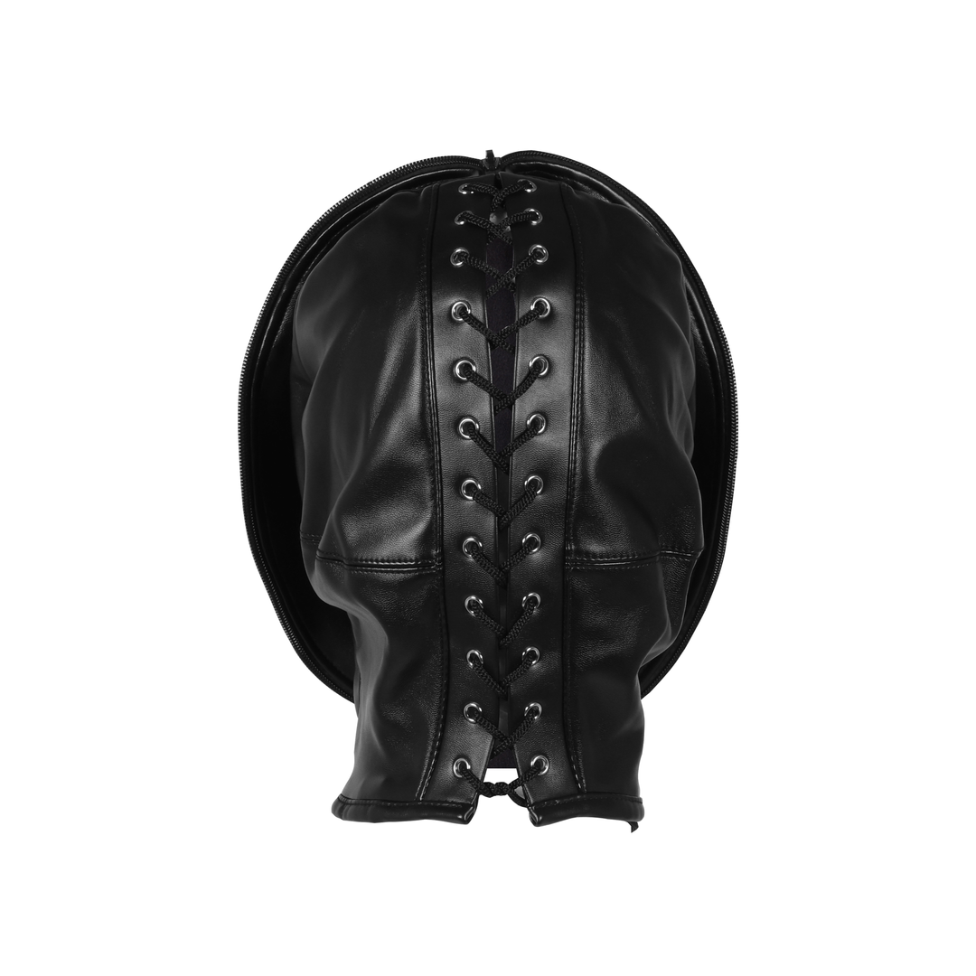 Reißverschluss Bondage Maske - Schwarz