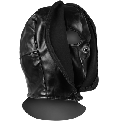 Reißverschluss Bondage Maske - Schwarz