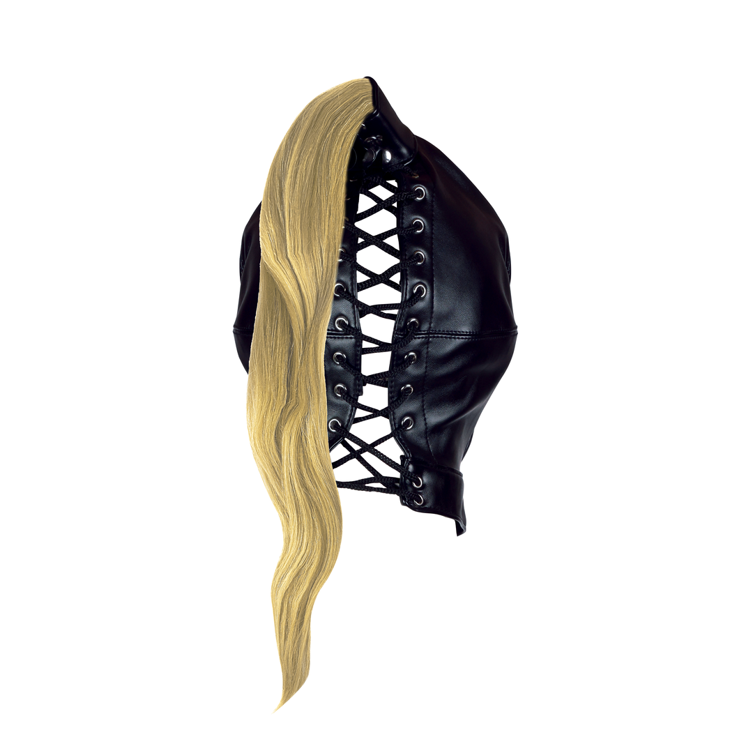 Maske mit blonden Pferdeschwanz - Schwarz