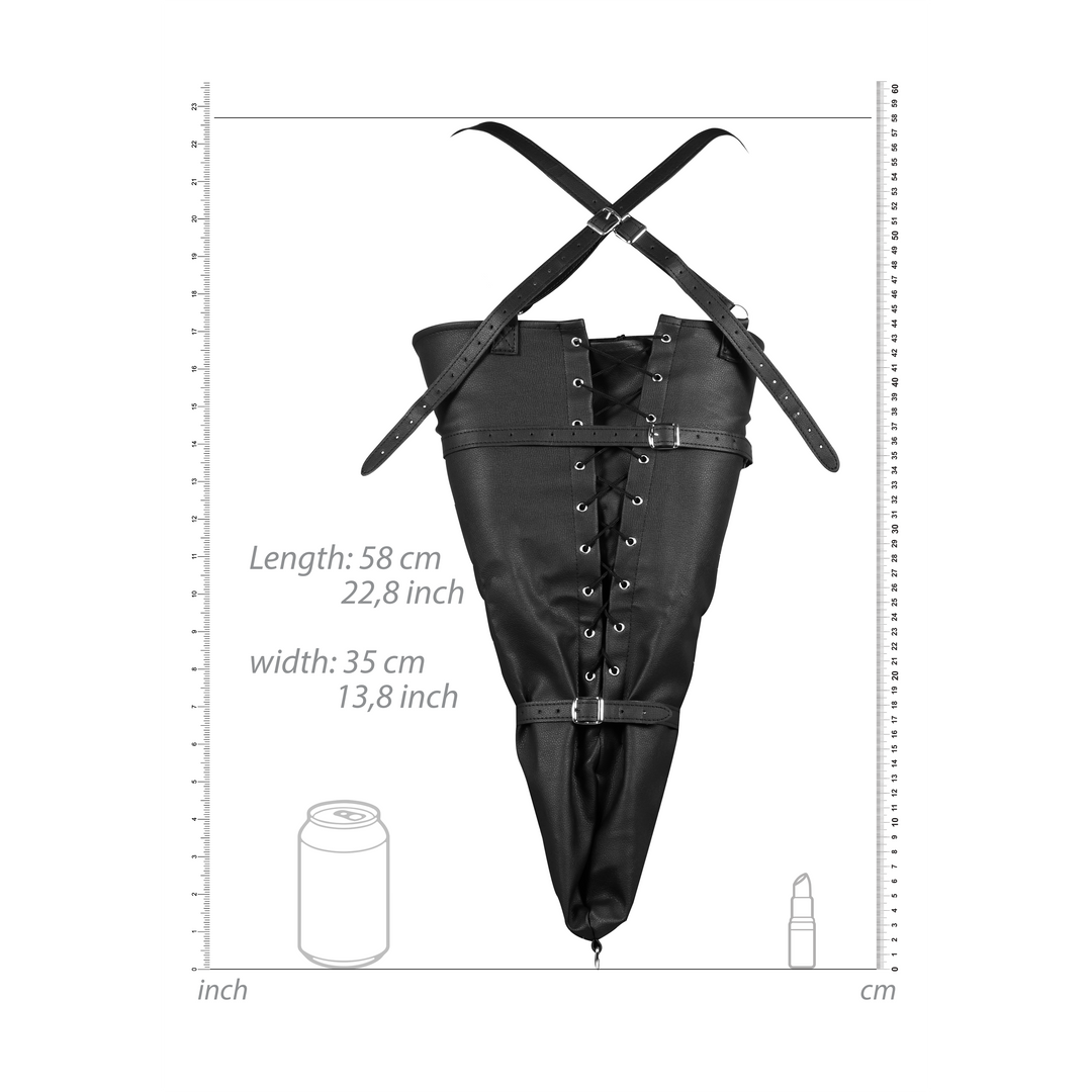 Schnürbare Vollärmelarmfessel - Schwarz