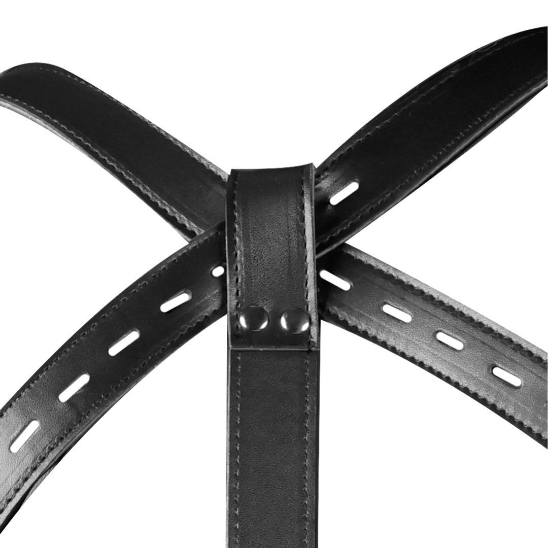 Körpergeschirr mit Oberschenkel- und Handschellen - Schwarz