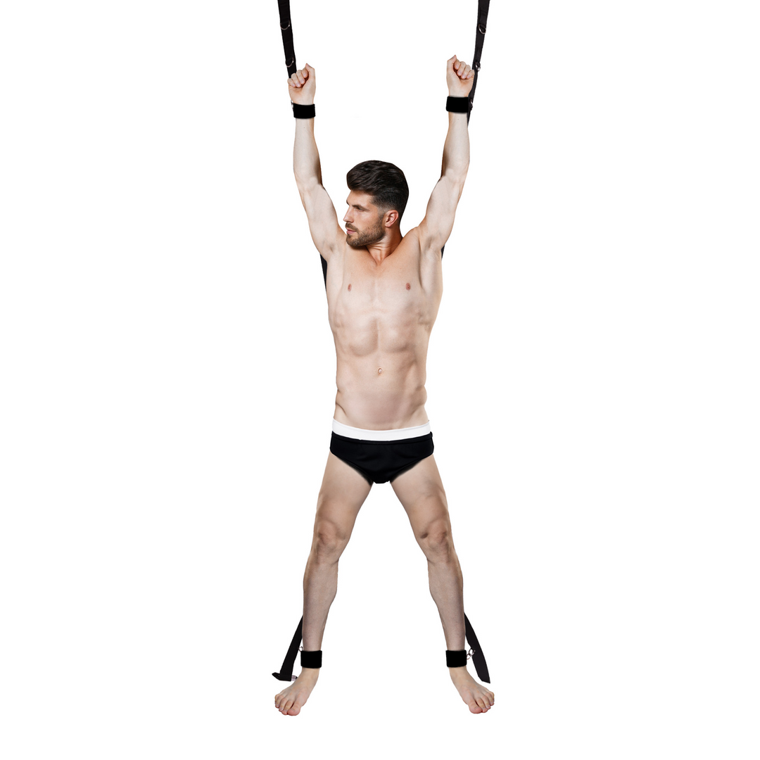 Über die Tür Bondage Kreuz - Schwarz