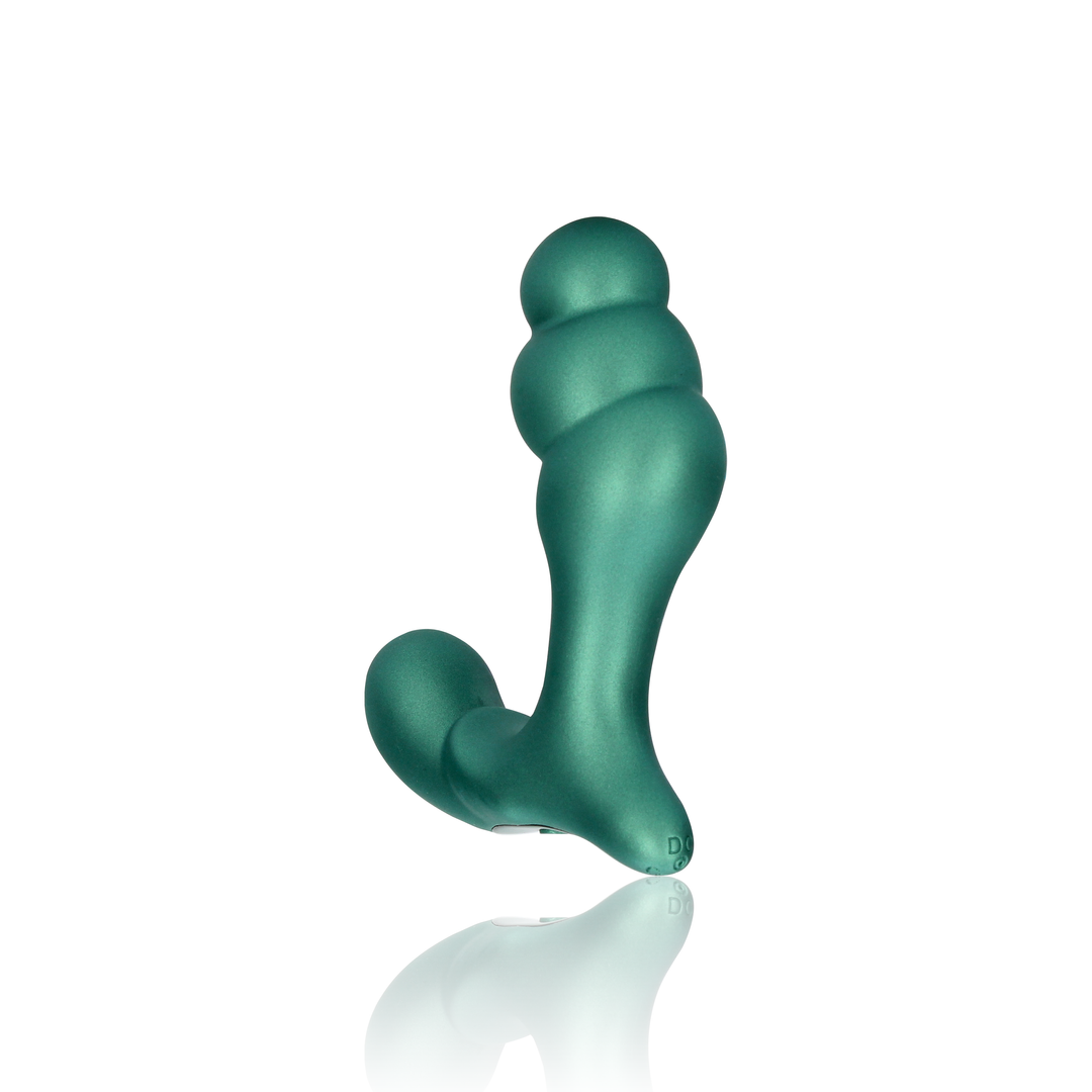 Gestapelter Vibrations-Prostatamassager mit Fernbedienung - Metallic Grün