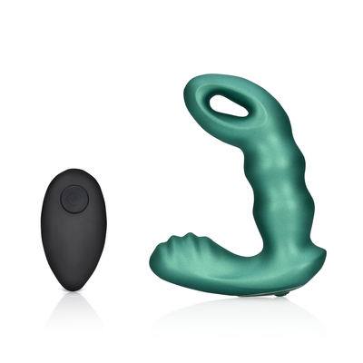 Perlenvibrierender Prostatamassager mit Fernbedienung - Metallic Grün