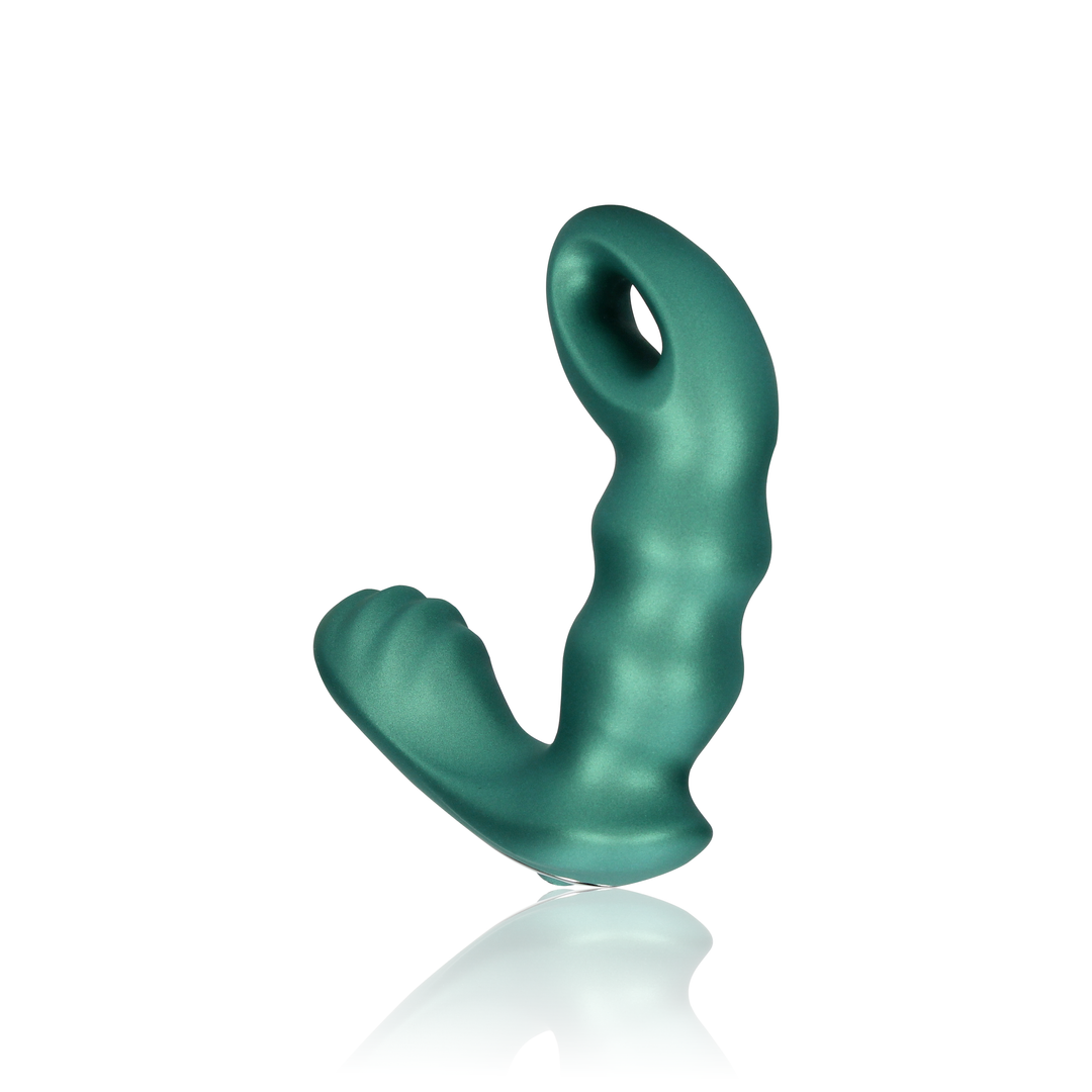 Perlenvibrierender Prostatamassager mit Fernbedienung - Metallic Grün