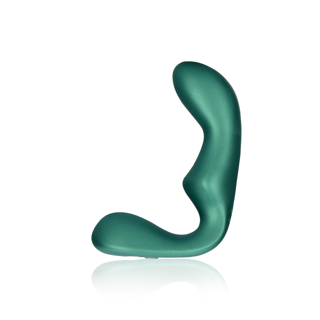 Spitzes vibrierendes Prostatamassagegerät mit Fernbedienung - Metallic Grün