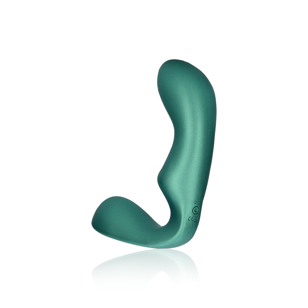 Spitzes vibrierendes Prostatamassagegerät mit Fernbedienung - Metallic Grün