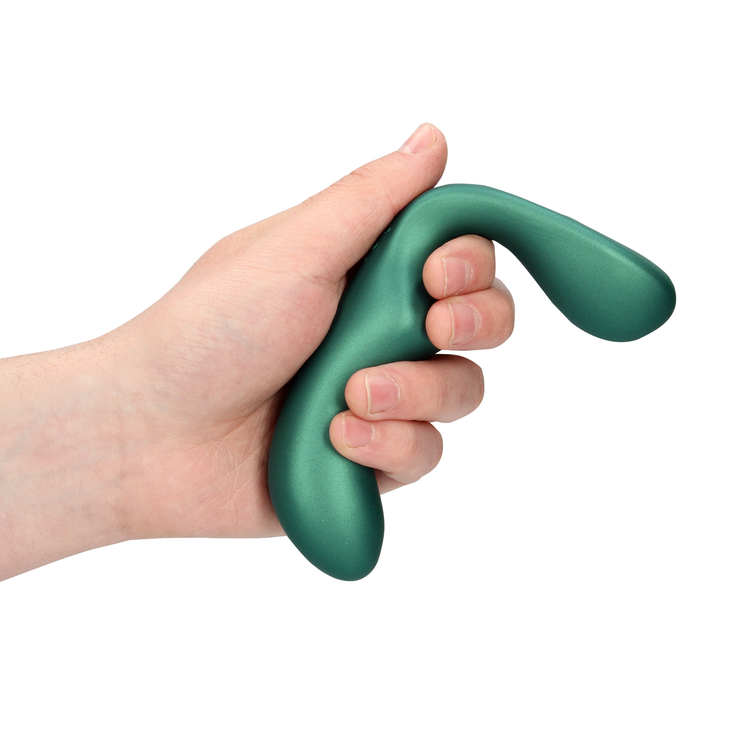 Spitzes vibrierendes Prostatamassagegerät mit Fernbedienung - Metallic Grün