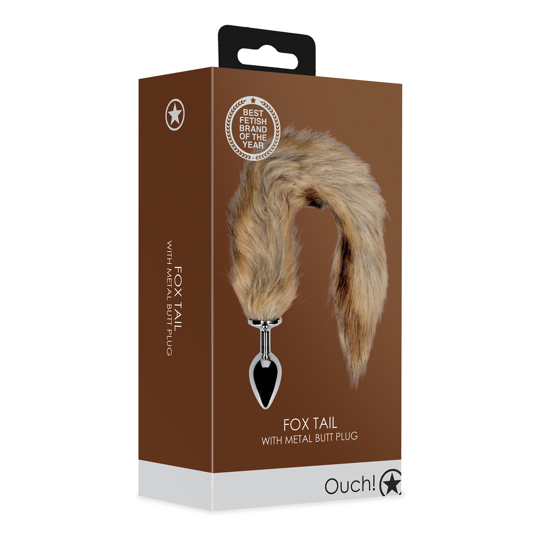Fuchsschwanz mit Metall Butt Plug - Braun