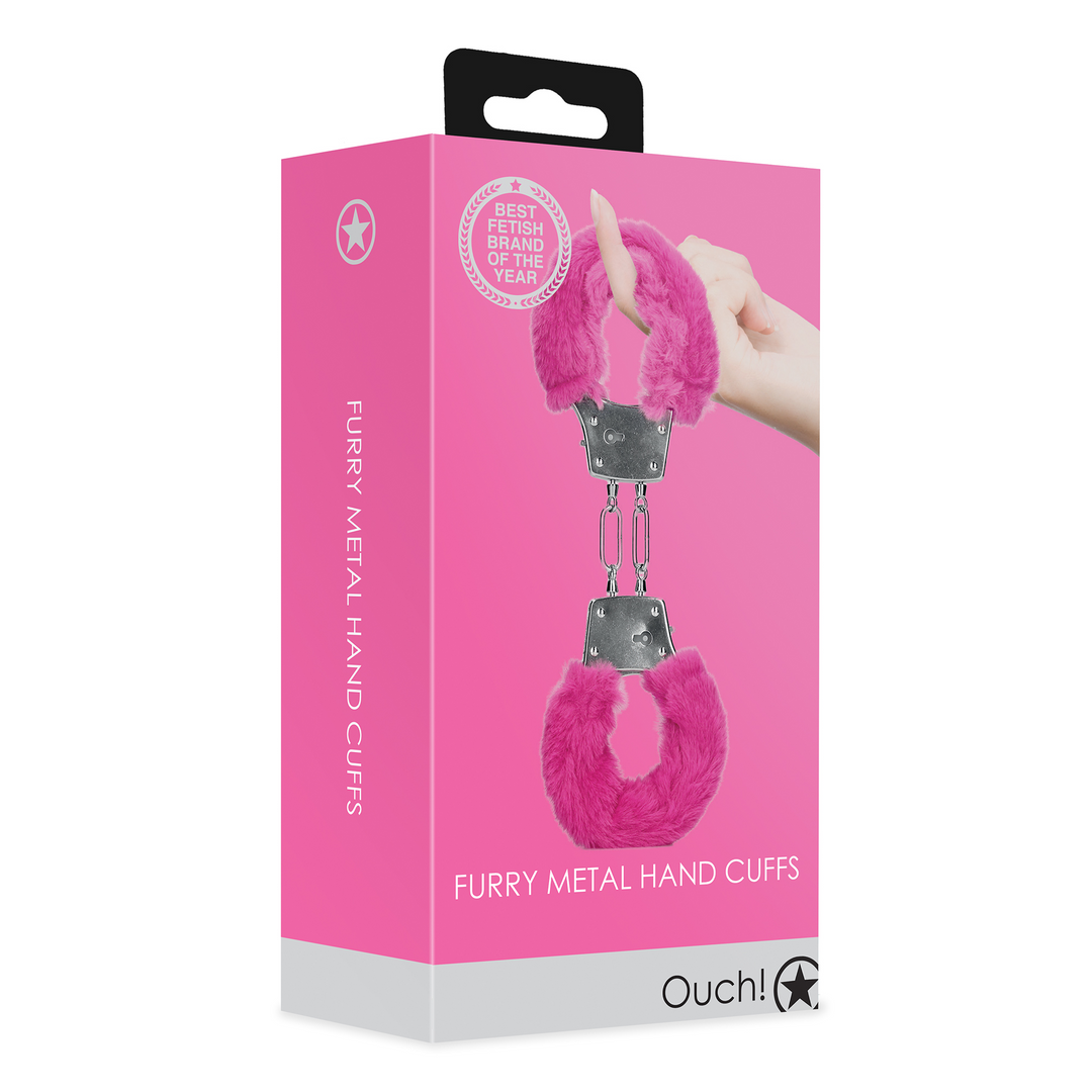 Pelzige Handschellen - Pink