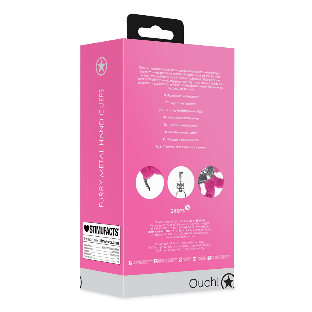 Pelzige Handschellen - Pink
