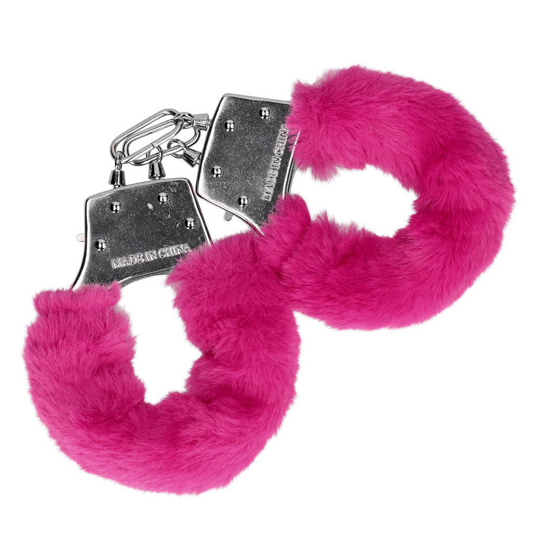 Pelzige Handschellen - Pink