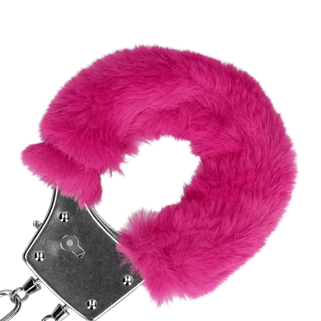 Pelzige Handschellen - Pink