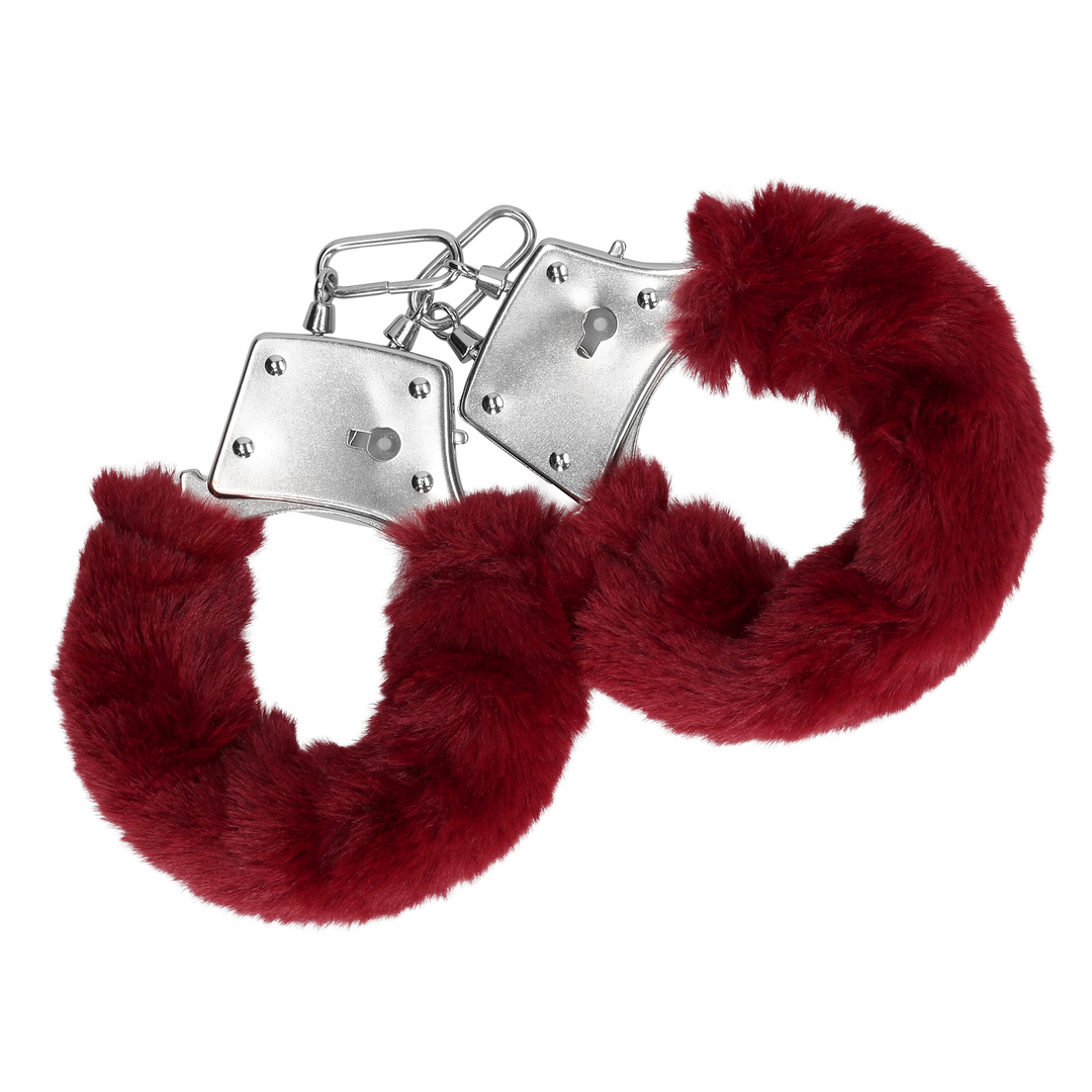 Pelzige Handschellen - Rot