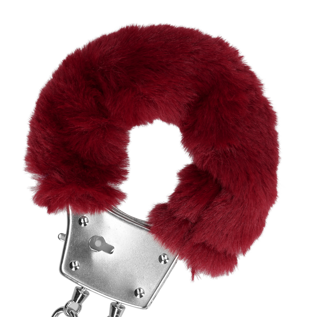 Pelzige Handschellen - Rot