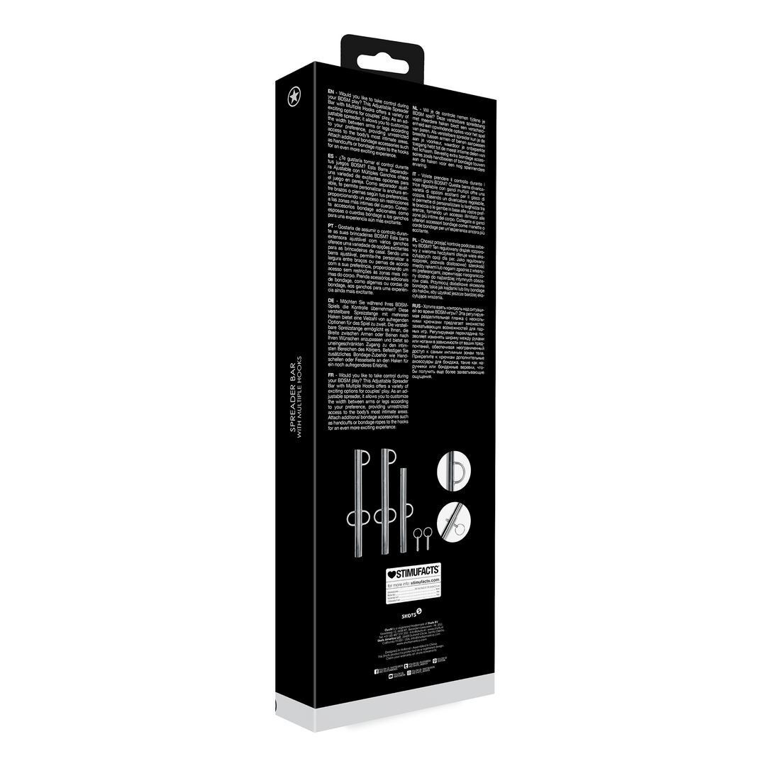 Spreizstange mit mehreren Haken - Silber
