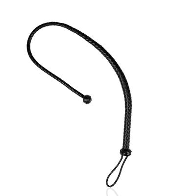 PU-Lederpeitsche mit Abschluss Knoten - Schwarz