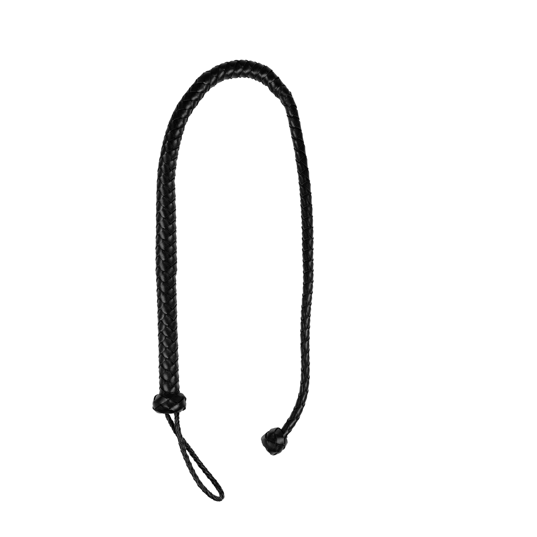 PU-Lederpeitsche mit Abschluss Knoten - Schwarz