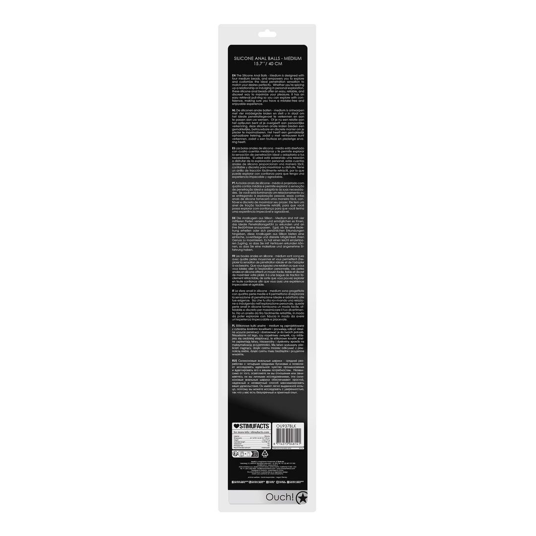 Silikon-Analkugelkette - Medium - Schwarz