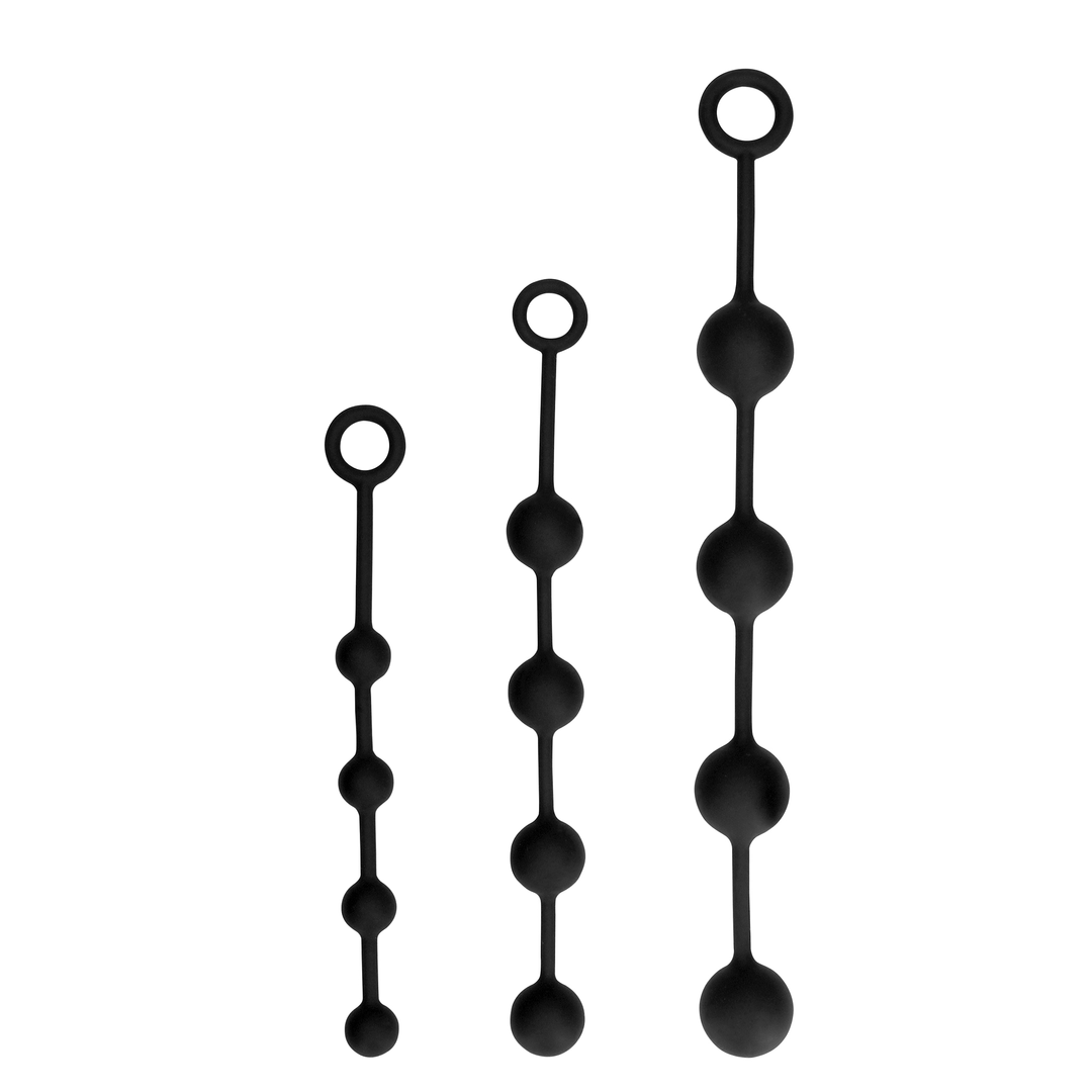 Silikon-Analkugelkette - Medium - Schwarz