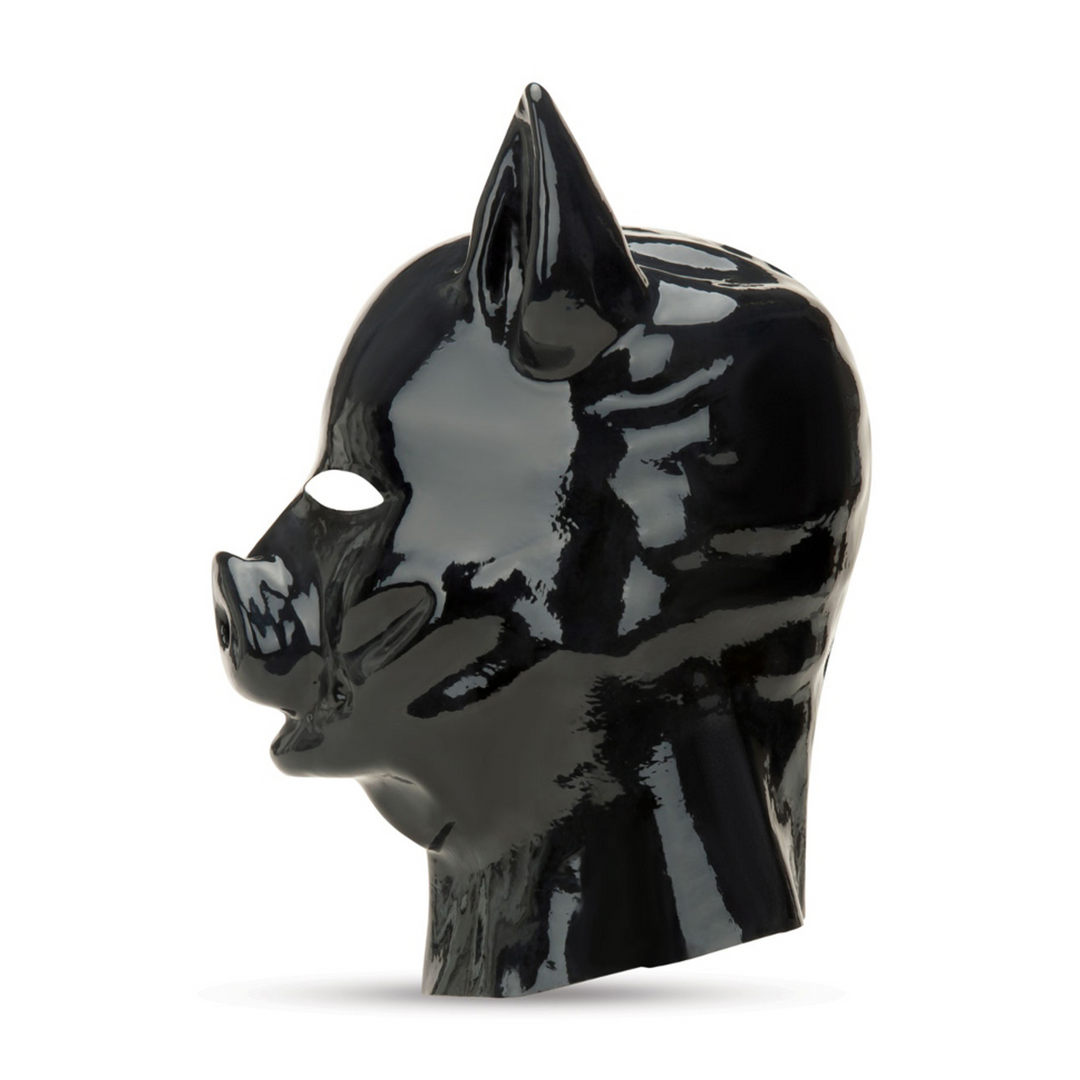 Latex Schweinehaube - Schwarz