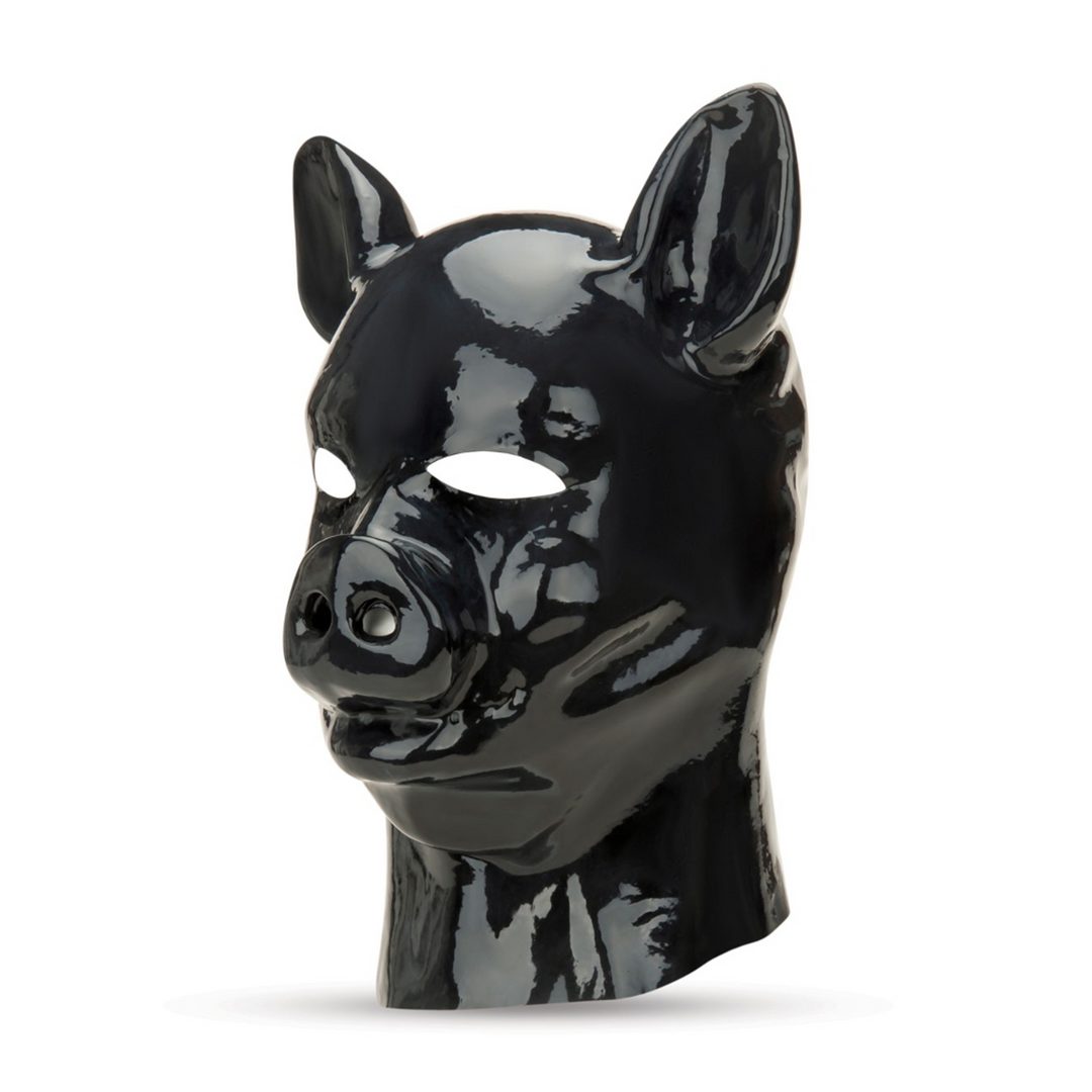 Latex Schweinehaube - Schwarz