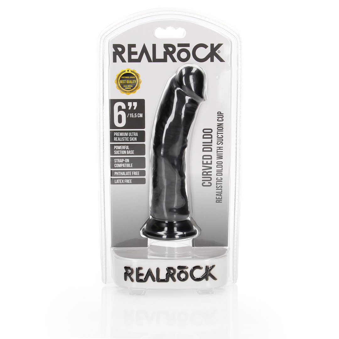Gekrümmter realistischer Dildo mit Saugfuß - 6 / 15,5 cm