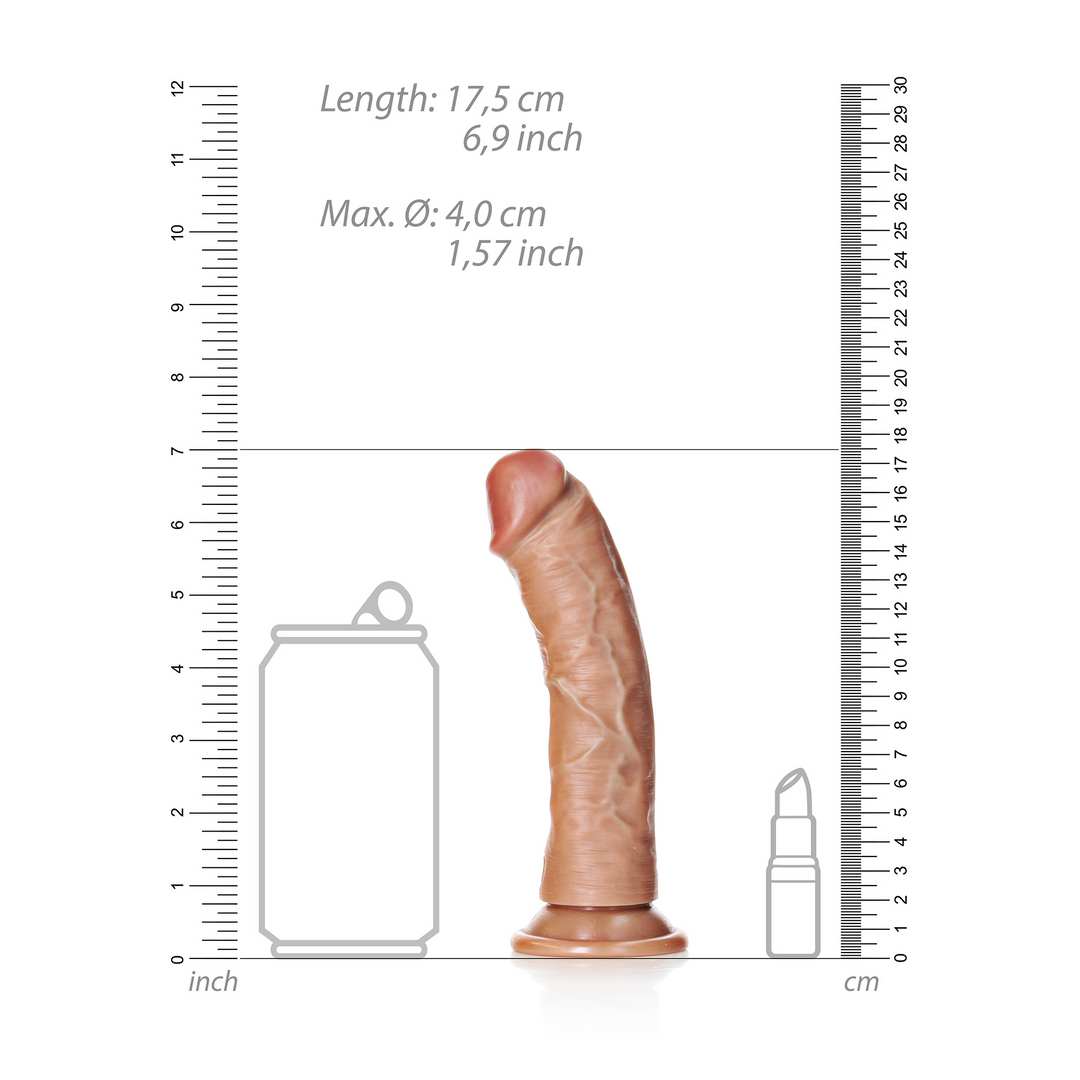 Kurviger realistischer Dildo mit Saugnapf - 6 / 15,5 cm