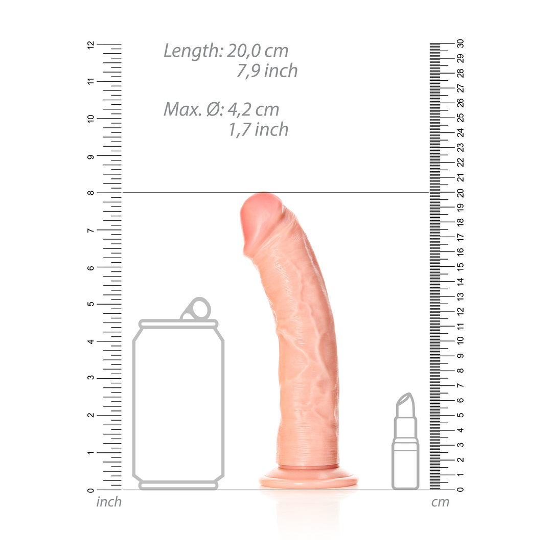 Kurviger realistischer Dildo mit Saugfuß - 7 / 18 cm
