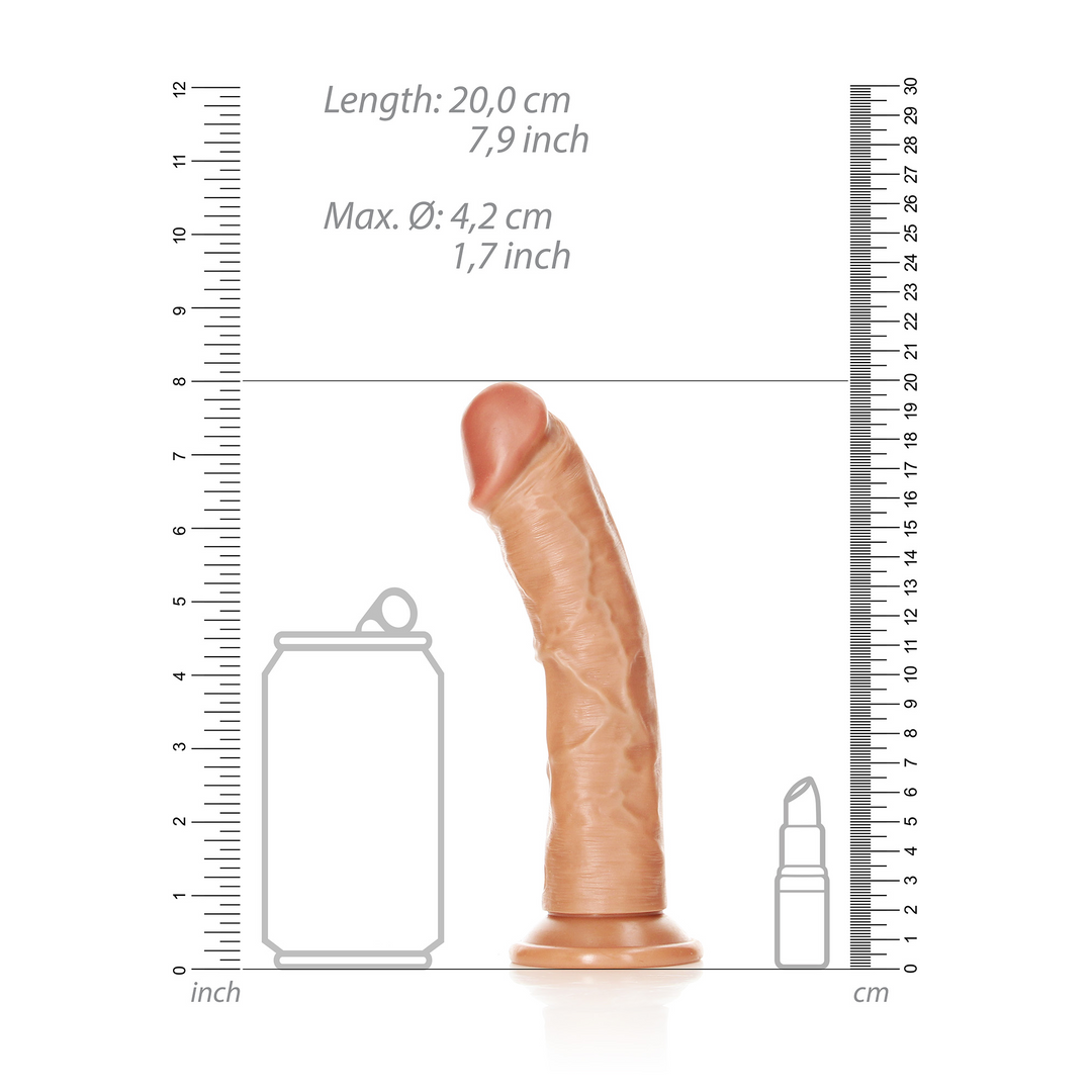 Kurviger realistischer Dildo mit Saugnapf - 7 / 18 cm