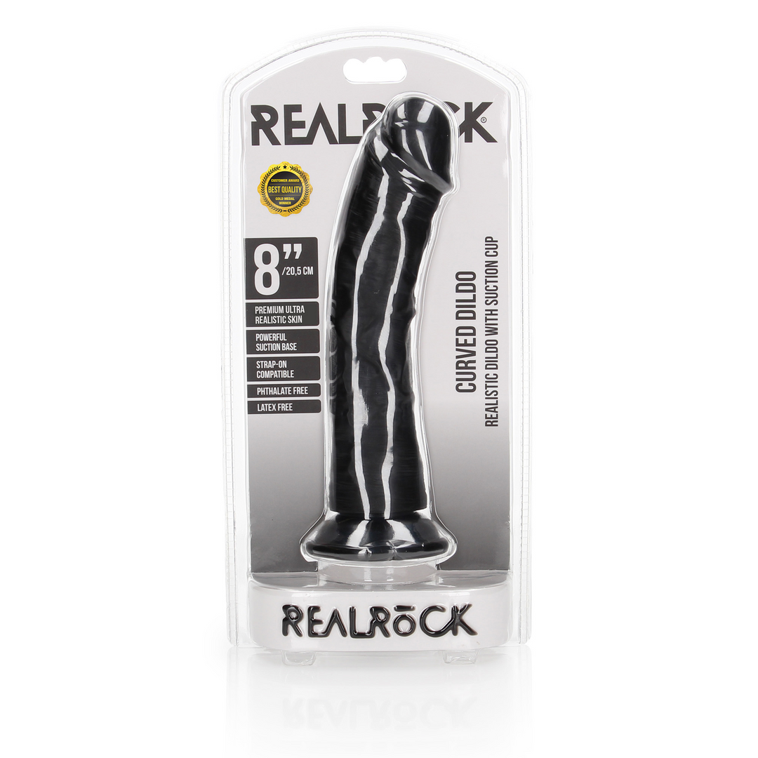 Gekrümmter realistischer Dildo mit Saugfuß - 8 / 20,5 cm