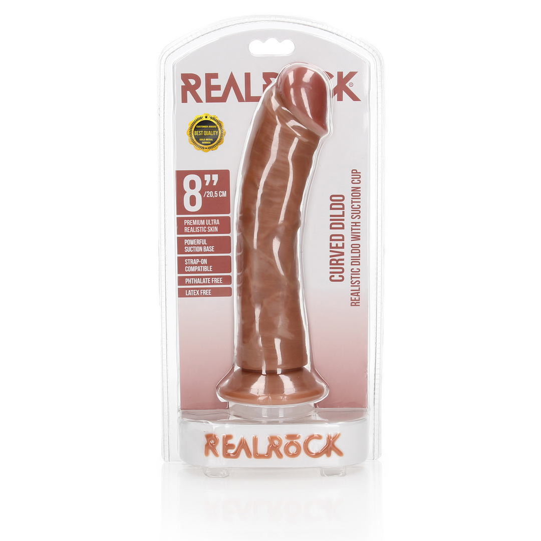 Kurviger realistischer Dildo mit Saugnapf - 8 / 20,5 cm