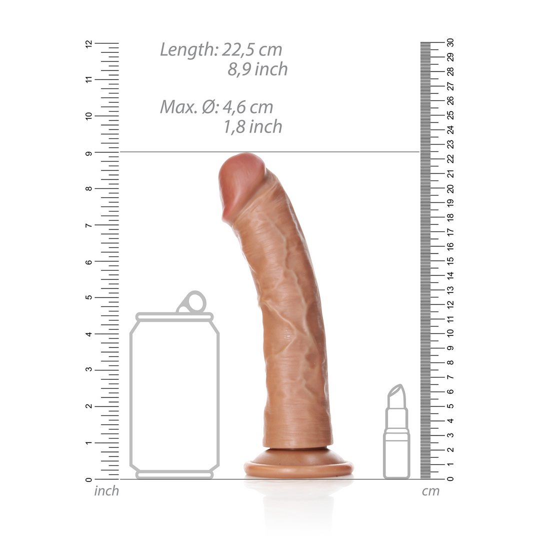 Kurviger realistischer Dildo mit Saugnapf - 8 / 20,5 cm