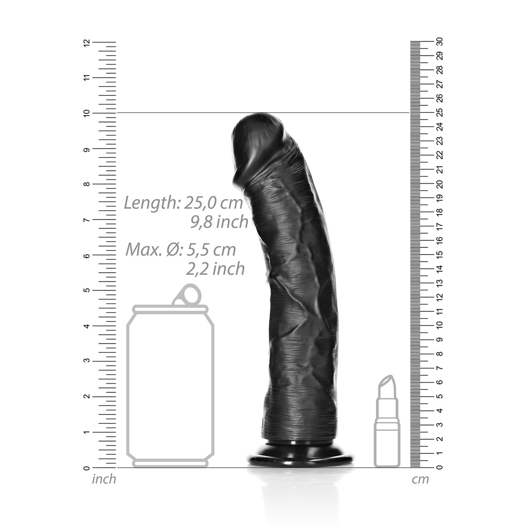 Gebogener realistischer Dildo mit Saugfuß - 9 / 23 cm