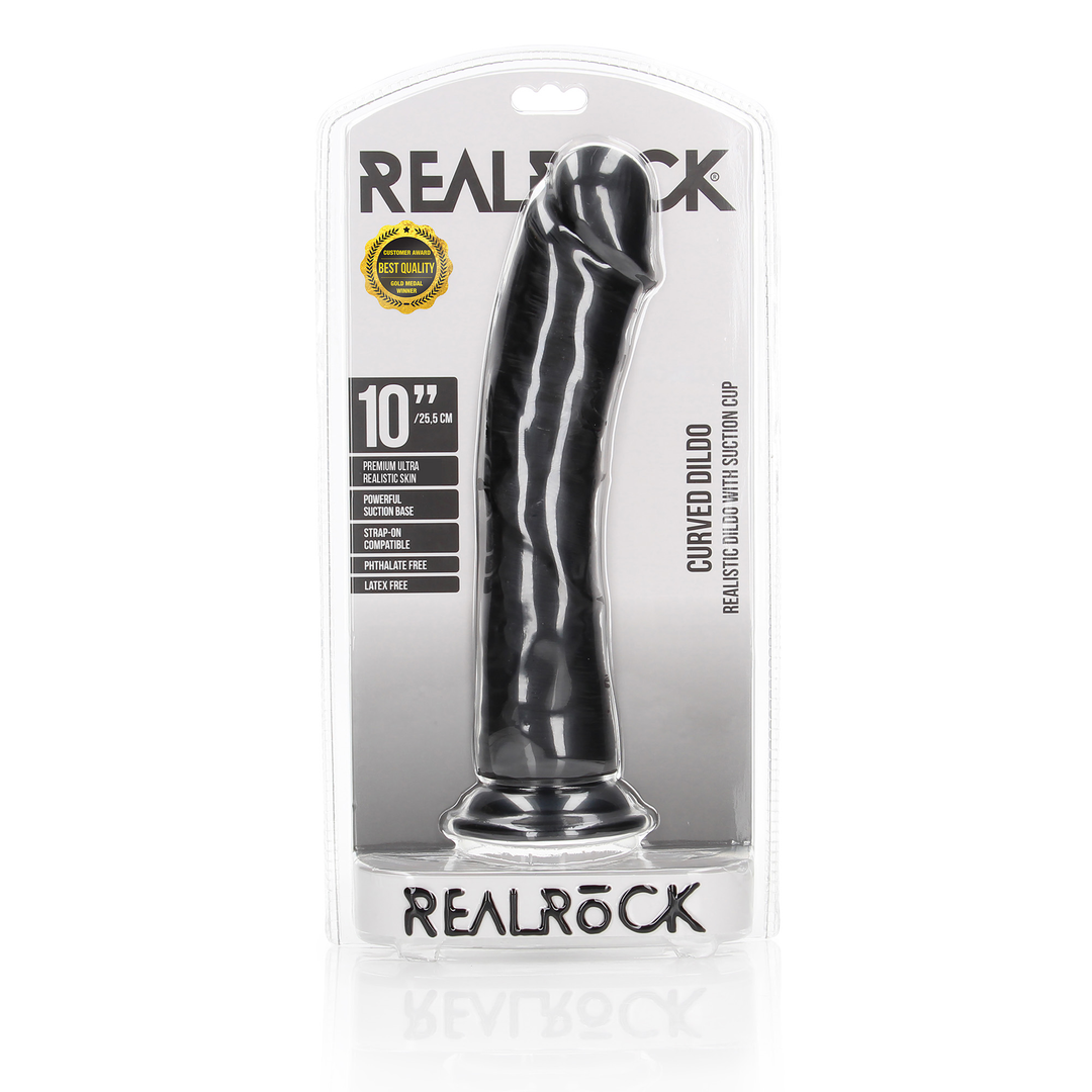 Gebogene realistische Dildo mit Saugnapf - 10 / 25,5 cm