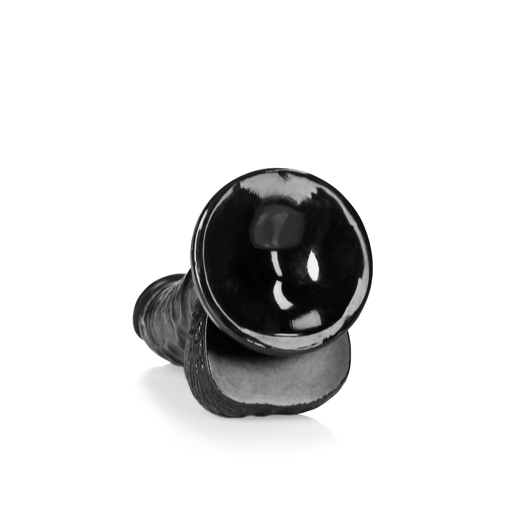 Gekrümmter realistischer Dildo mit Balls und Saugnapf - 6 / 15,5 cm