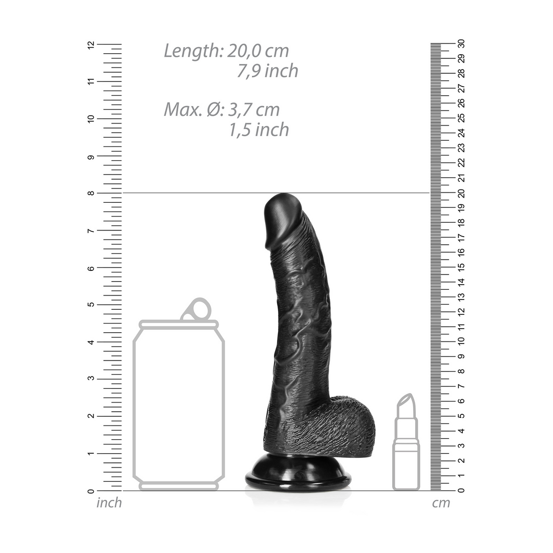 Kurviger realistischer Dildo mit Kugeln und Saugnapf - 7 / 18 cm