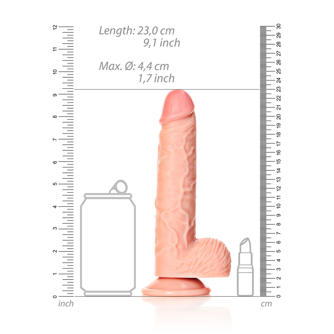 Gerader realistischer Dildo mit Hoden und Saugfuß - 8 / 20,5 cm