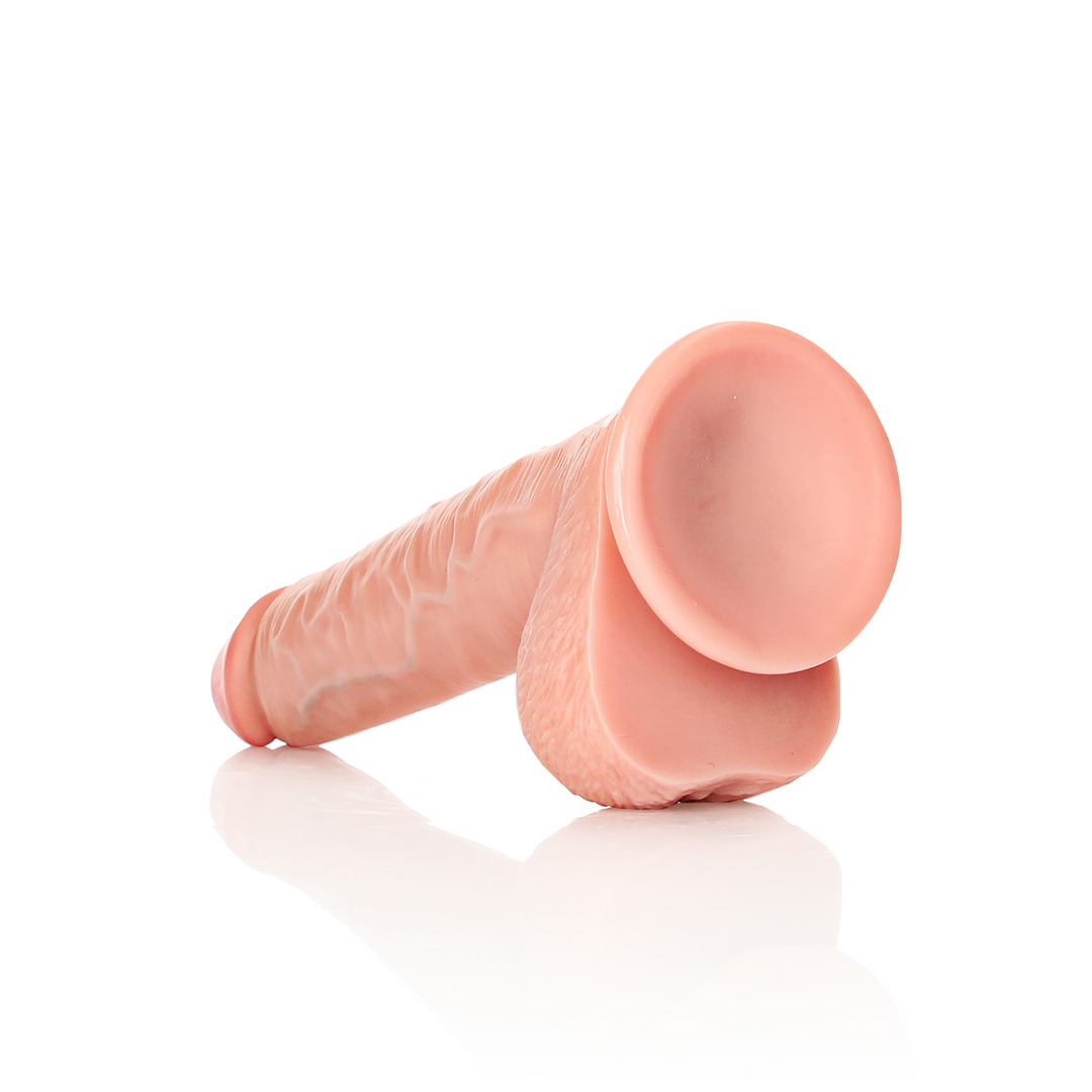 Gerader realistischer Dildo mit Balls und Saugfuß - 11 / 28 cm