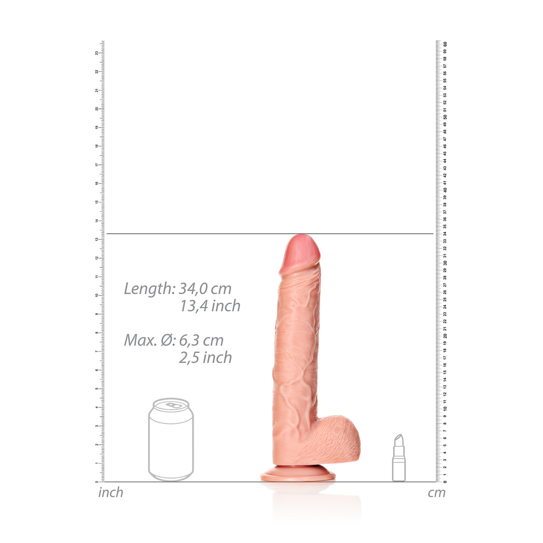 Gerader realistischer Dildo mit Hoden und Saugnapf - 12 / 30,5 cm