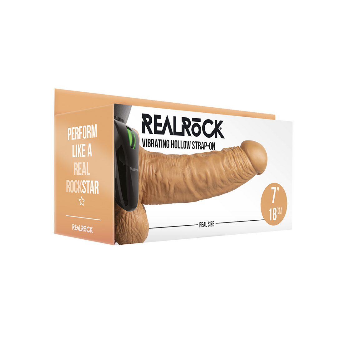 Vibrierender Hohlstrap-On mit Kugeln - 7 / 18 cm