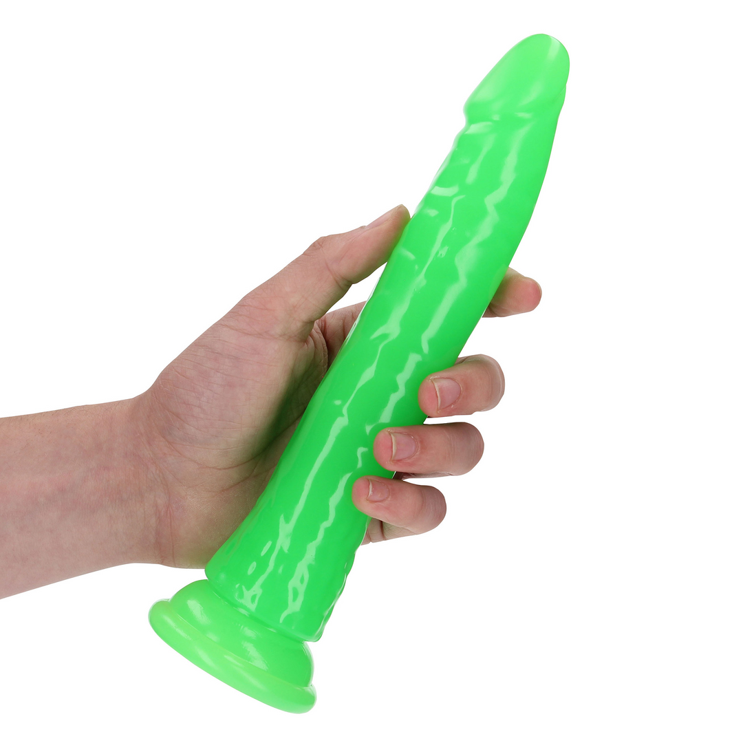 Slim realistische Dildo mit Saugnapf - Leuchtet im Dunkeln - 9'' / 22,5 cm