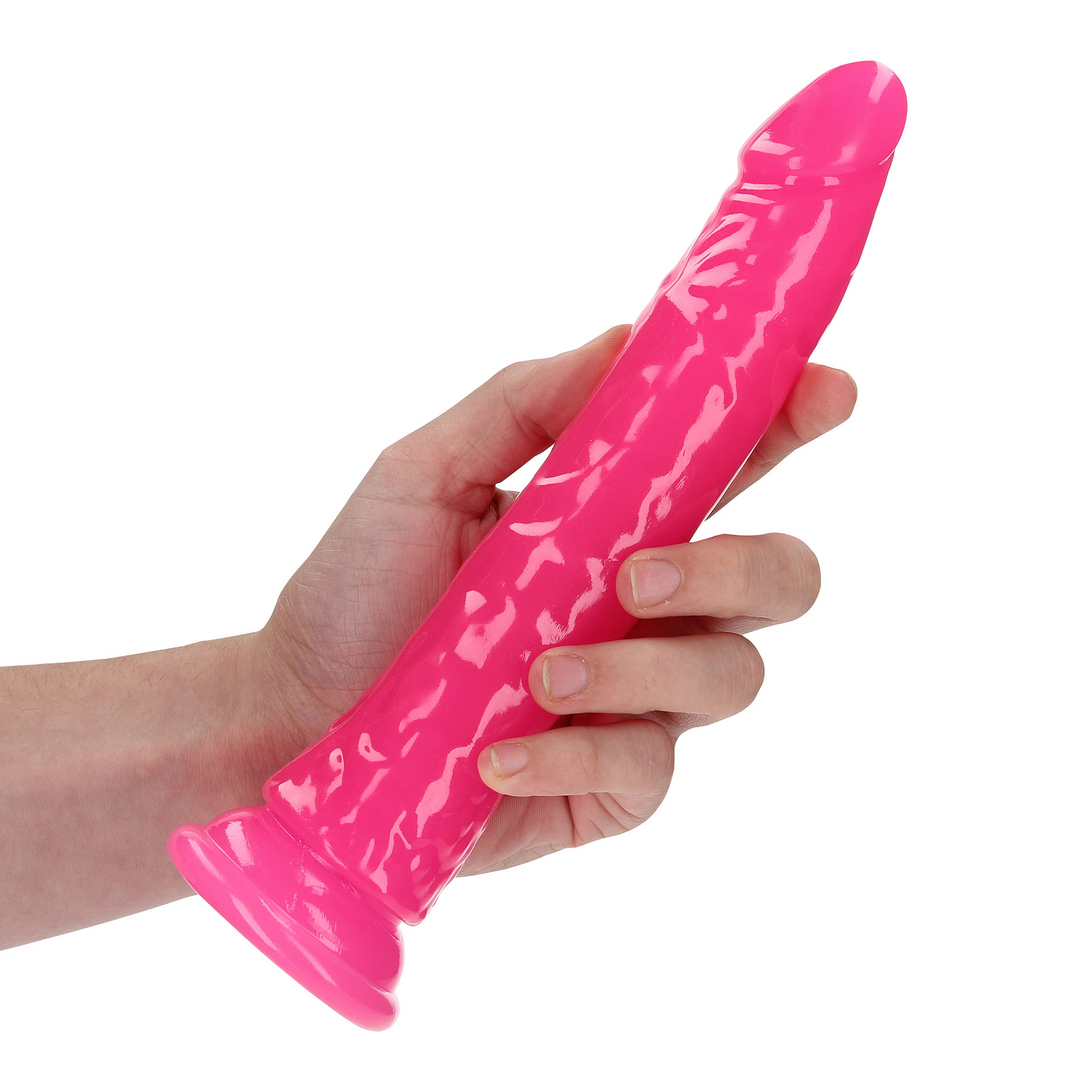 Slim realistischer Dildo mit Saugfuß - Leuchtet im Dunkeln - 9'' / 22,5 cm