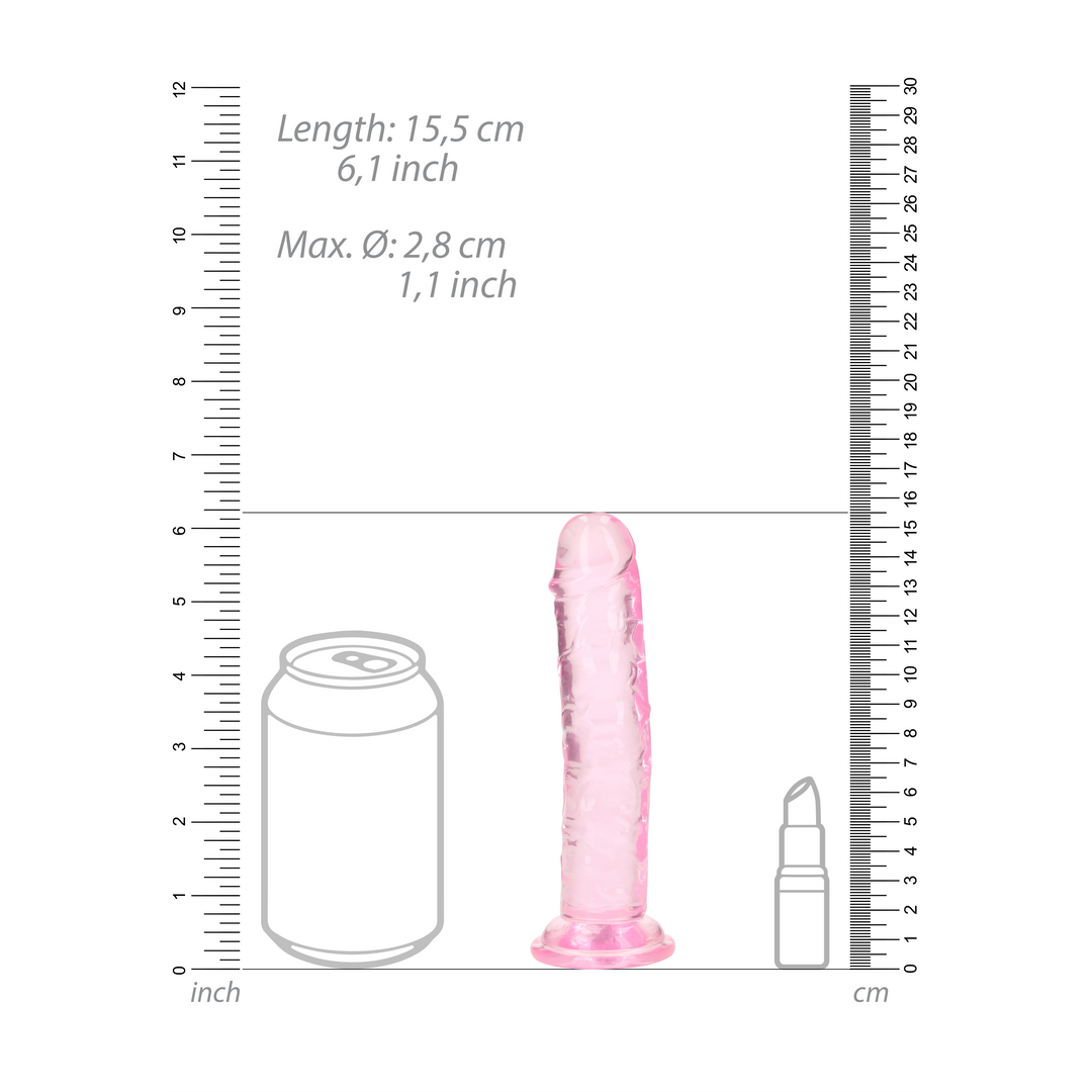 Gerader realistischer Dildo mit Saugnapf - 6'' / 14,5