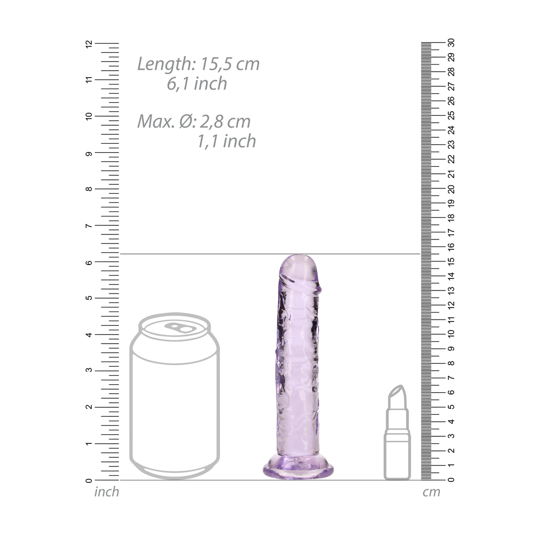 Gerader realistischer Dildo mit Saugnapf - 6'' / 14,5