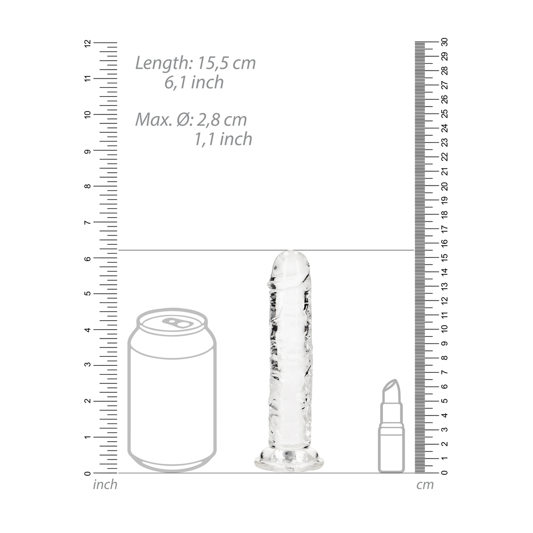 Gerader realistischer Dildo mit Saugnapf - 6'' / 14,5
