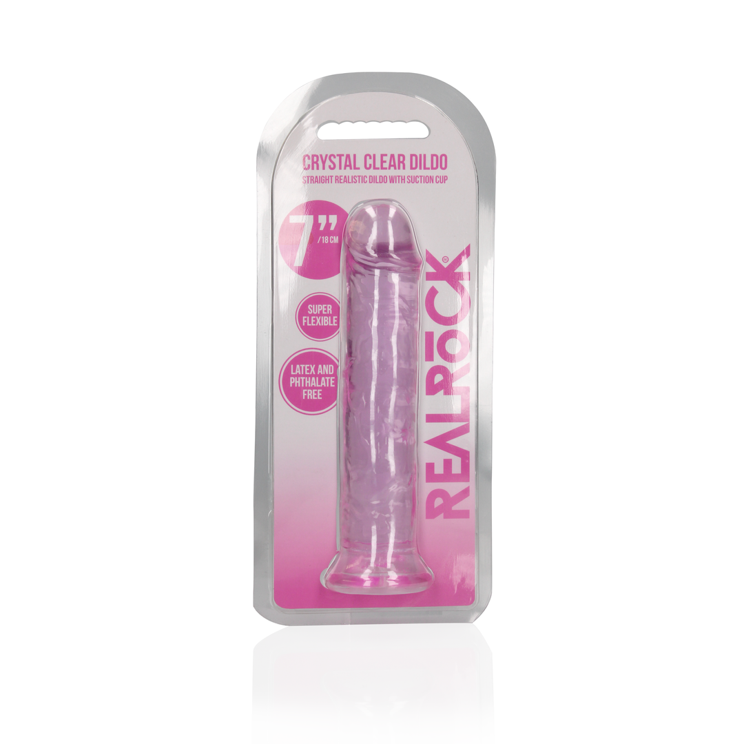 Gerader realistischer Dildo mit Saugfuß - 7'' / 18