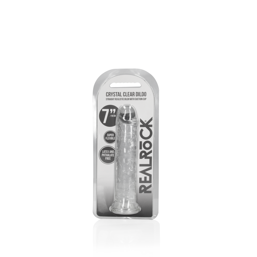 Gerader realistischer Dildo mit Saugnapf - 7'' / 18