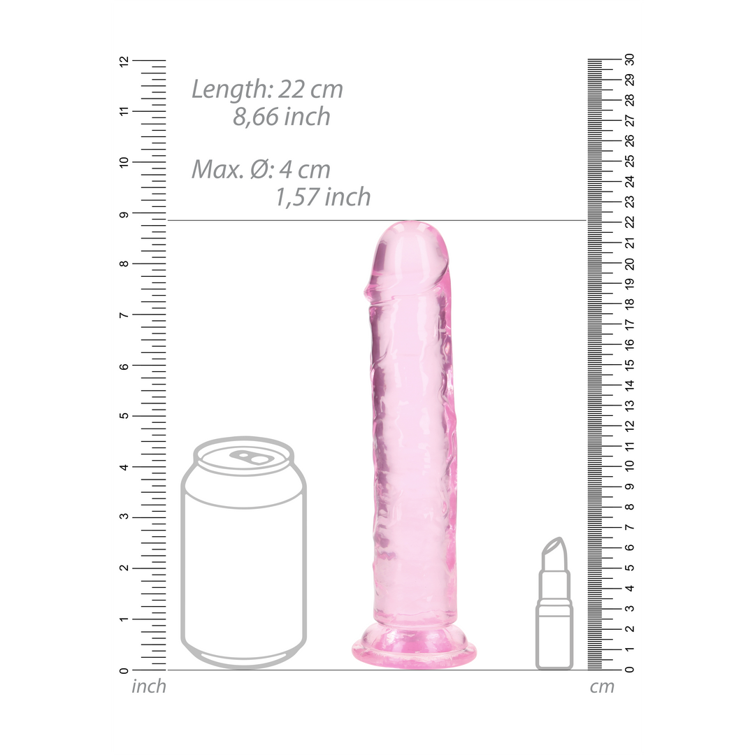 Gerader realistischer Dildo mit Saugnapf - 8'' / 20