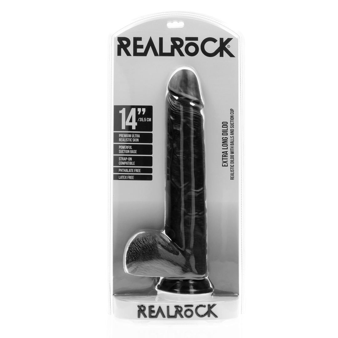 Extra Large Straight mit Balls 14 / 35,5 cm - Schwarz